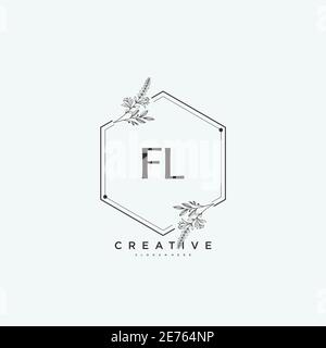 FL Beauty vector initial logo art, handwriting logo of initial signature, wedding, fashion, jewerly, boutique, floral and botanical with creative temp Stock Vector