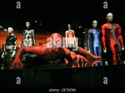 A Spiderman costume worn by Tobey Maguire in 