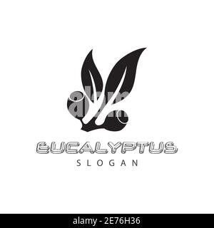 Eucalyptus leaves logo vector template design illustration Stock Vector
