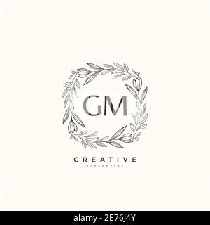 Initial GM Beauty Monogram and Elegant Logo Design Stock Vector -  Illustration of couple, card: 194251406