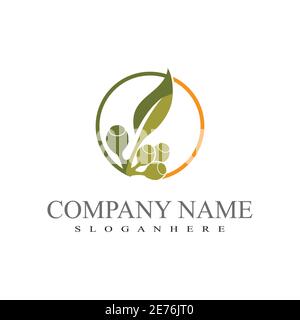 Eucalyptus leaves logo vector template design illustration Stock Vector