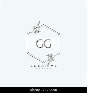 GG Beauty vector initial logo art, handwriting logo of initial signature, wedding, fashion, jewerly, boutique, floral and botanical with creative temp Stock Vector