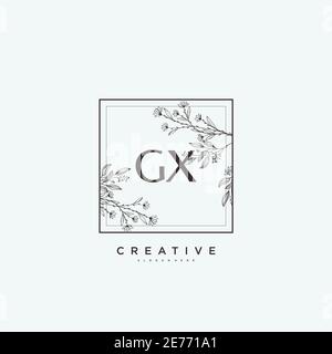 GX Beauty vector initial logo art, handwriting logo of initial signature, wedding, fashion, jewerly, boutique, floral and botanical with creative temp Stock Vector