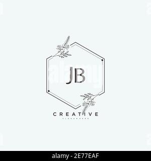 JB Beauty vector initial logo art, handwriting logo of initial signature, wedding, fashion, jewerly, boutique, floral and botanical with creative temp Stock Vector
