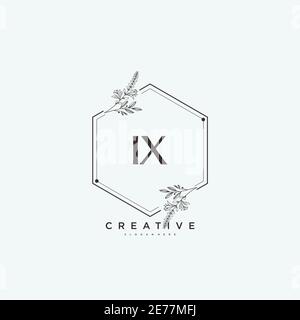 IX Beauty vector initial logo art, handwriting logo of initial signature, wedding, fashion, jewerly, boutique, floral and botanical with creative temp Stock Vector