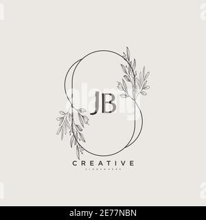 JB Beauty vector initial logo art, handwriting logo of initial signature, wedding, fashion, jewerly, boutique, floral and botanical with creative temp Stock Vector
