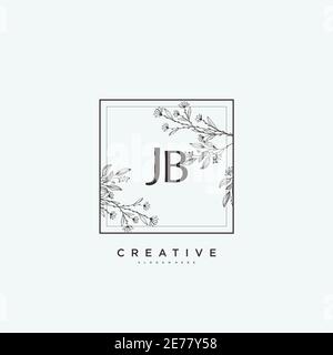 JB Beauty vector initial logo art, handwriting logo of initial signature, wedding, fashion, jewerly, boutique, floral and botanical with creative temp Stock Vector