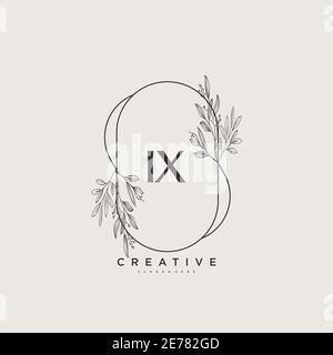 IX Beauty vector initial logo art, handwriting logo of initial signature, wedding, fashion, jewerly, boutique, floral and botanical with creative temp Stock Vector