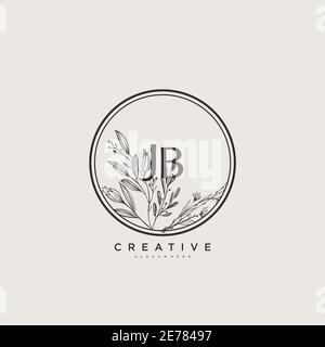 JB Beauty vector initial logo art, handwriting logo of initial signature, wedding, fashion, jewerly, boutique, floral and botanical with creative temp Stock Vector