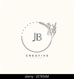 JB Beauty vector initial logo art, handwriting logo of initial signature, wedding, fashion, jewerly, boutique, floral and botanical with creative temp Stock Vector