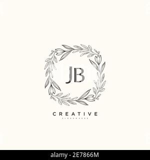 JB Beauty vector initial logo art, handwriting logo of initial signature, wedding, fashion, jewerly, boutique, floral and botanical with creative temp Stock Vector
