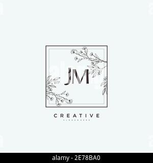 MM Luxury vector initial logo, handwriting logo of initial signature,  wedding, fashion, jewerly, boutique, floral and botanical with creative  template for any company or business. Stock Vector