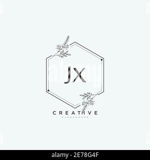 JX Beauty vector initial logo art, handwriting logo of initial signature, wedding, fashion, jewerly, boutique, floral and botanical with creative temp Stock Vector