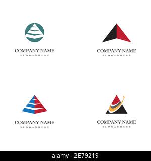 Set Triangle Logo Template vector icon illustration design Stock Vector