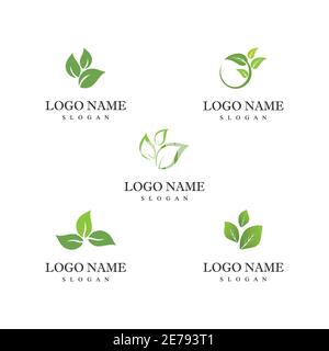 Set Leaf Logo Template vector symbol nature Stock Vector