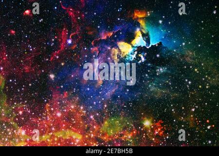 Night starry sky with stars. Abstract astronomical galaxy. Elements of this image furnished by NASA. Stock Photo