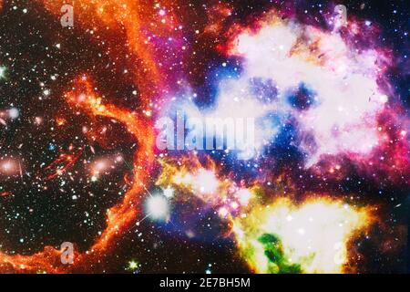 Night starry sky with stars. Abstract astronomical galaxy. Elements of this image furnished by NASA. Stock Photo