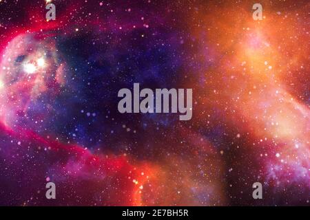 Night starry sky with stars. Abstract astronomical galaxy. Elements of this image furnished by NASA. Stock Photo