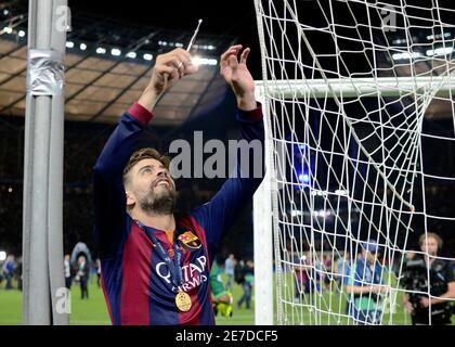 BERLIN, GERMANY - JUNE 6, 2015: Gerard Pique pictured during the 2014/15 UEFA Champions League Final between Juventus Torino and FC Barcelona at Olympiastadion. Stock Photo