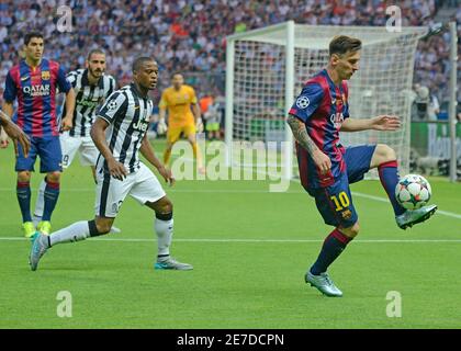 BERLIN, GERMANY - JUNE 6, 2015: Lionel Messi pictured during the 2014/15 UEFA Champions League Final between Juventus Torino and FC Barcelona at Olympiastadion. Stock Photo