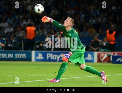 BERLIN, GERMANY - JUNE 6, 2015: Marc ANdre Ter Stegen pictured during the 2014/15 UEFA Champions League Final between Juventus Torino and FC Barcelona at Olympiastadion. Stock Photo