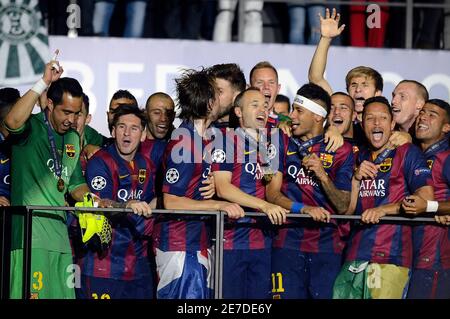 BERLIN, GERMANY - JUNE 6, 2015: Barcelona players pictured during
