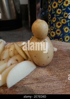 Homegrown fruit and vegetables sitting on the counter top Stock Photo