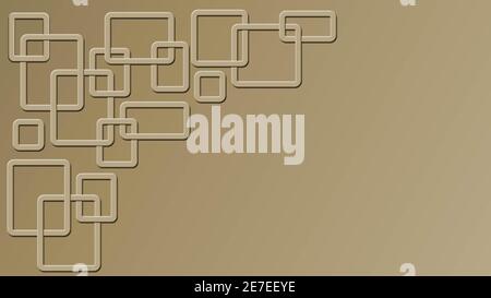 Modern design of graphic elements in sand color - rectangle frames arranged in ornament structure on background with gradient - space for your text Stock Photo