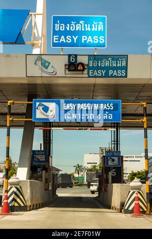 BANGKOK, THAILAND, JUNE 20 2020, The open gate to highway. Stock Photo