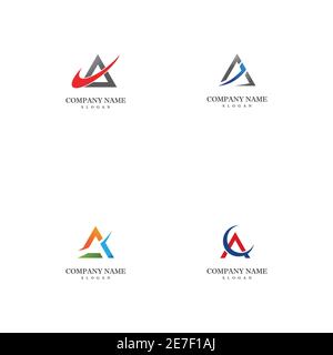 Set A Letter Logo Template vector icon illustration design Stock Vector