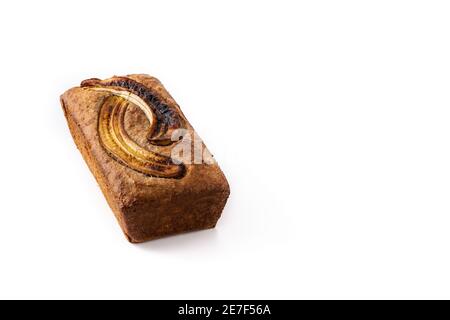 Homemade banana bread isolated on white background Stock Photo
