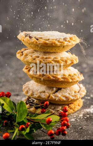 Mince Pie Stack Stock Photo