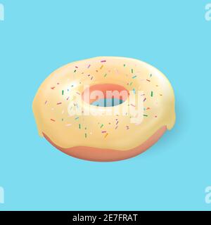 Realistic 3d sweet tasty donut. Vector illustration Stock Vector Image ...