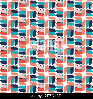 Modern seamless pattern in a colorful style - abstract graphic background from rounded shapes Stock Vector