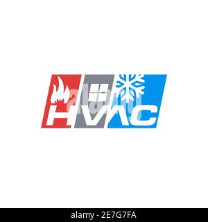 combination of fire roof wrench and snow flakes icon for hvac logo design vector business company Stock Vector