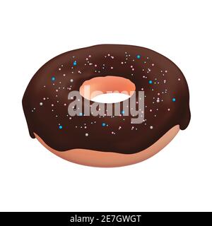 Realistic 3d sweet tasty donut. Vector illustration Stock Vector
