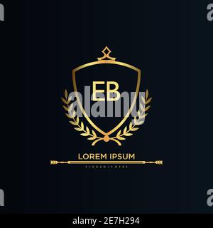 Letter Initial with Royal Template.elegant with crown logo vector, Creative Lettering Logo Vector Illustration Stock Vector