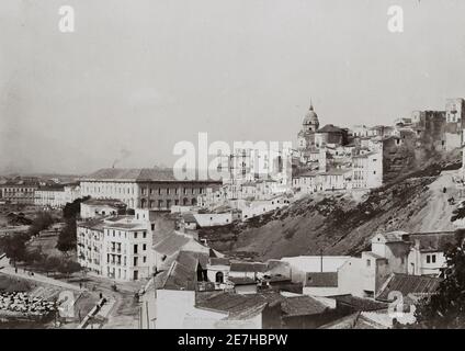 Vintage 19th century photograph: View of Malaga, Spain Stock Photo
