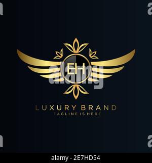 Letter Initial with Royal Template.elegant with crown logo vector, Creative Lettering Logo Vector Illustration Stock Vector
