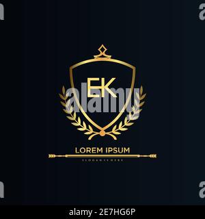 Letter Initial with Royal Template.elegant with crown logo vector, Creative Lettering Logo Vector Illustration Stock Vector