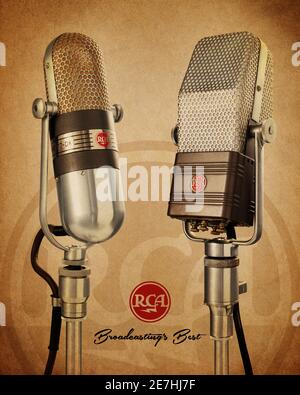RCA microphones poster Stock Photo