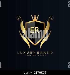 Letter Initial with Royal Template.elegant with crown logo vector, Creative Lettering Logo Vector Illustration Stock Vector