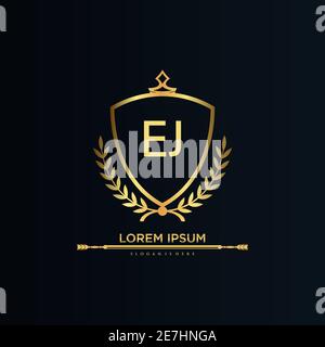 Letter Initial with Royal Template.elegant with crown logo vector, Creative Lettering Logo Vector Illustration Stock Vector