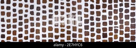 Snowy cobblestone pavement - panoramic detail Stock Photo