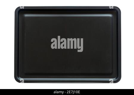 high quality non stick oven tray, baking tray isolated on white background Stock Photo