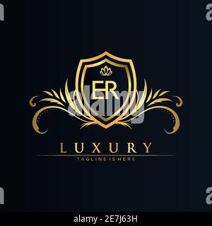 Letter Initial with Royal Template.elegant with crown logo vector, Creative Lettering Logo Vector Illustration Stock Vector