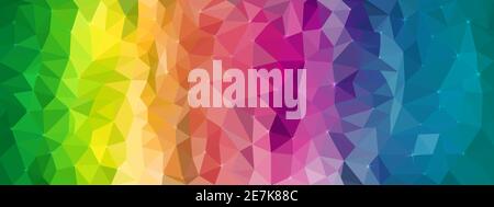 Abstract multicolored background with triangles and sparkling stars. Spectrum of all colors Stock Photo