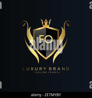 Letter Initial with Royal Template.elegant with crown logo vector, Creative Lettering Logo Vector Illustration Stock Vector