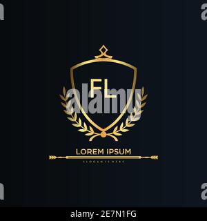 Letter Initial with Royal Template.elegant with crown logo vector, Creative Lettering Logo Vector Illustration Stock Vector