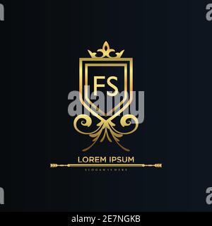 Letter Initial with Royal Template.elegant with crown logo vector, Creative Lettering Logo Vector Illustration Stock Vector